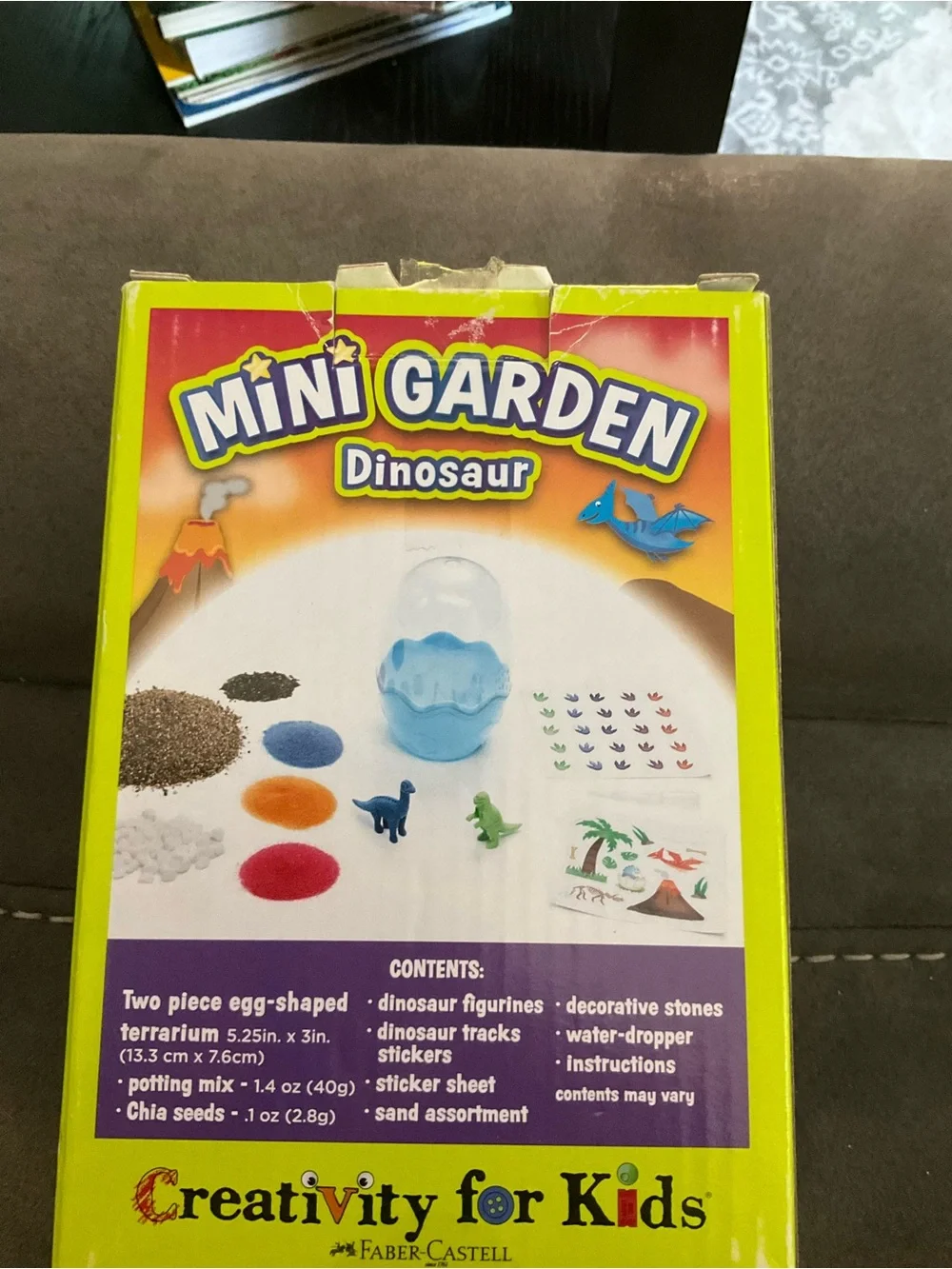 Mini Chia seed garden dinosaur boys kids activity set toy learning